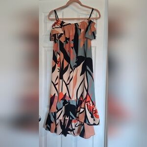 London Times Abstract Floral Off The Shoulder Dress Size XL